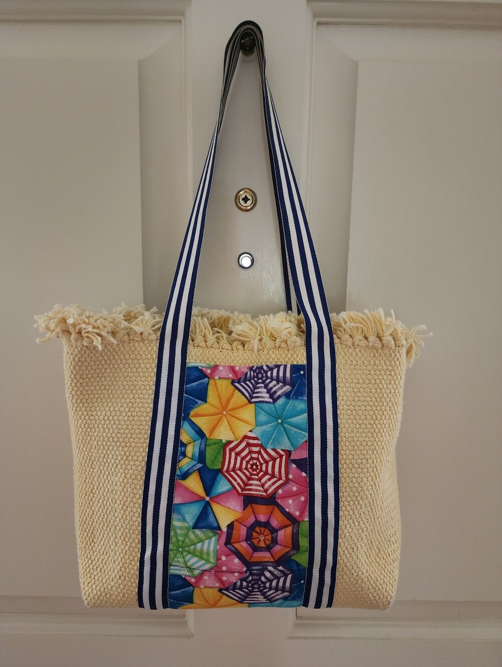 CUTE YELLOW AND MULTI COLOR HANDMADE HAND BAG. VERY UNIQUE AND FUN! NWOT